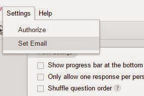 Google Forms Automatic Email Response back to Submitter Set Email