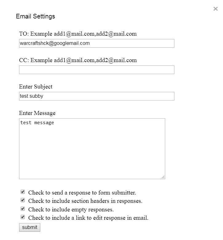 Google Forms Email Notification: Email Settings